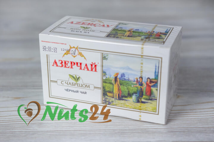 Чай Азерчай чёрный байх. с чабрецом 25 пак.(с конвертом)