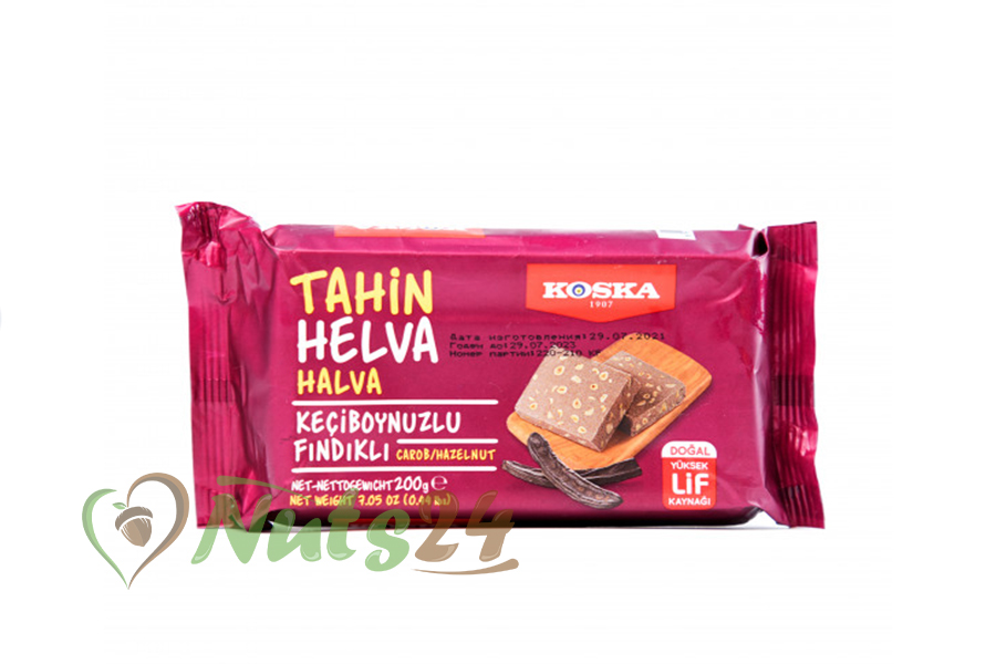 Халва турецкая кунжутная с кэробом и фундуком "Koska" 200 гр